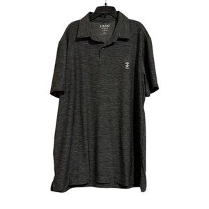 Izod Golf Heather Gray Polo Short Sleeve Lightweight Stretchy Top Men's Large